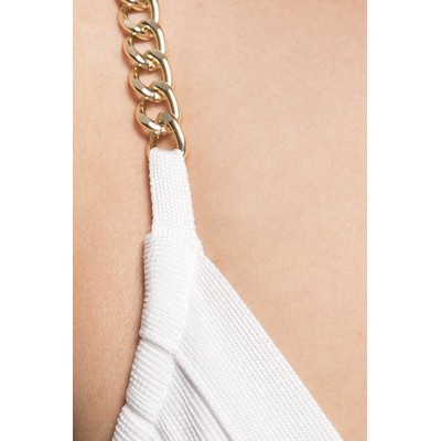 'Amara' witte bandage jurk met lage decollete